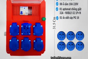hộp nguồn 6 ổ cắm 1 pha