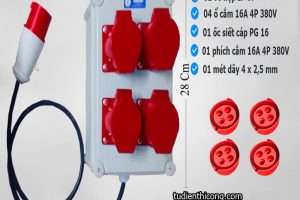 Hộp nguồn dây 16A 4 chấu